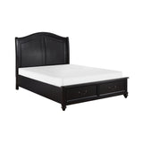 Herman Charcoal Brown Queen Platform Bed With Footboard Storage