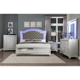 Leesa Silver Queen Platform Bed With Footboard Storage