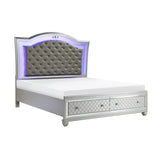 Leesa Silver Queen Platform Bed With Footboard Storage