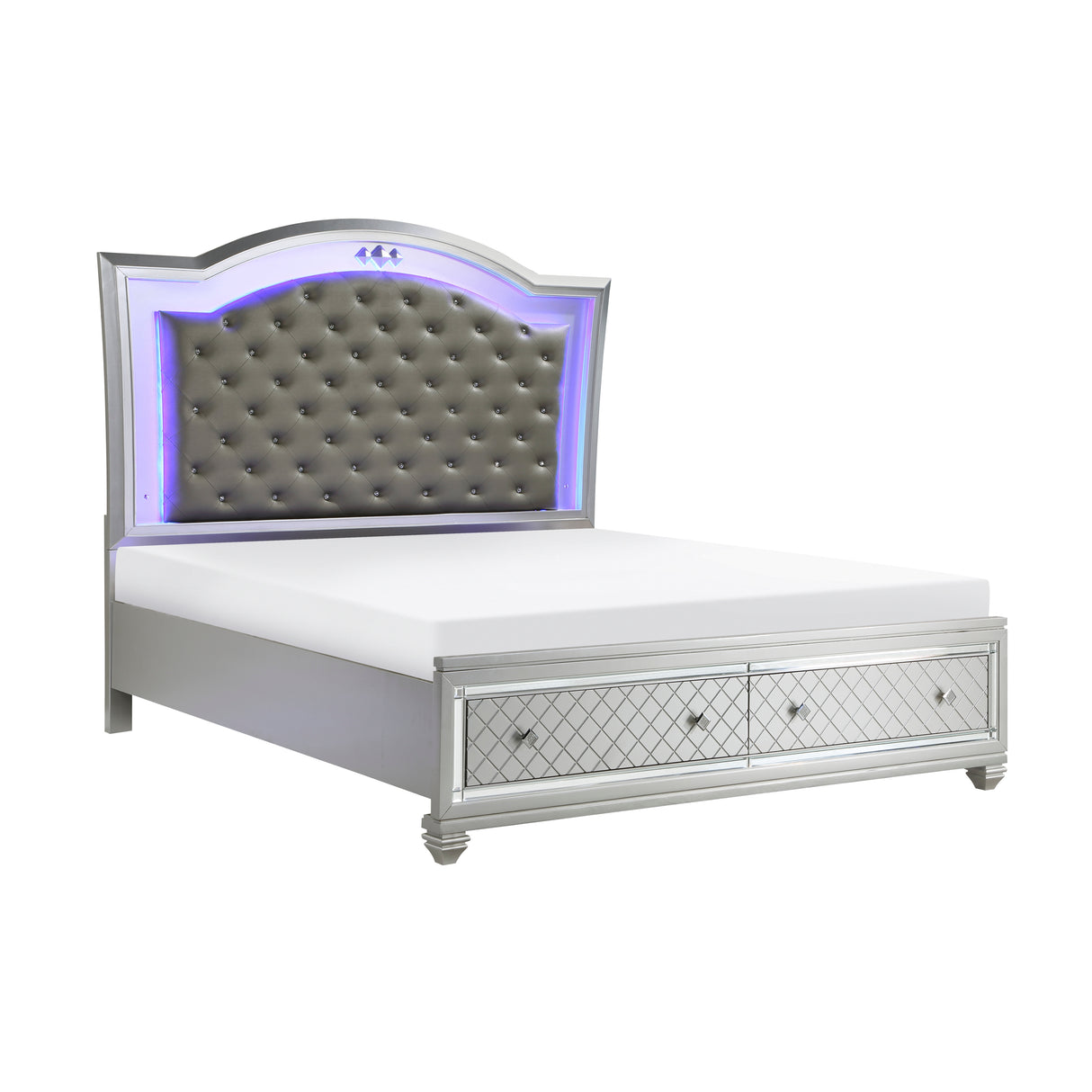 Leesa Silver California King Platform Bed With Footboard Storage