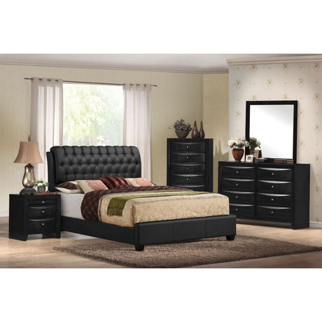 Ireland Black Synthetic Leather Ii Eastern King Bed