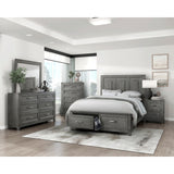 Garretson Gray Queen Platform Bed With Footboard Storage