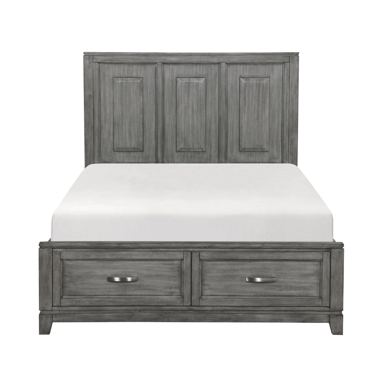 Garretson Gray Queen Platform Bed With Footboard Storage