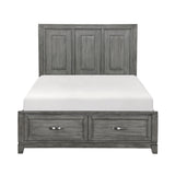 Garretson Gray Queen Platform Bed With Footboard Storage