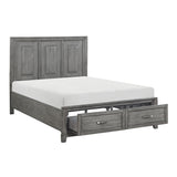 Garretson Gray Queen Platform Bed With Footboard Storage