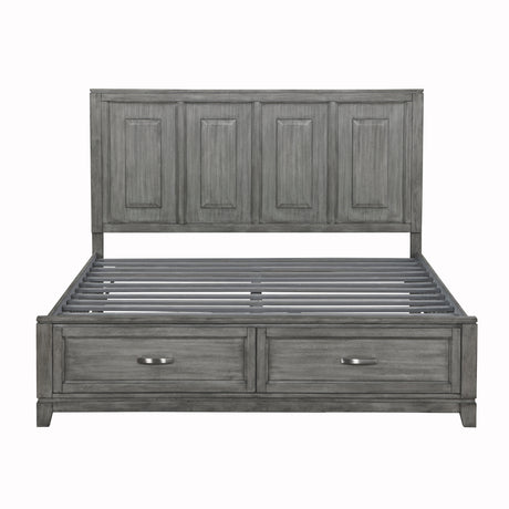 Garretson Gray California King Platform Bed With Footboard Storage