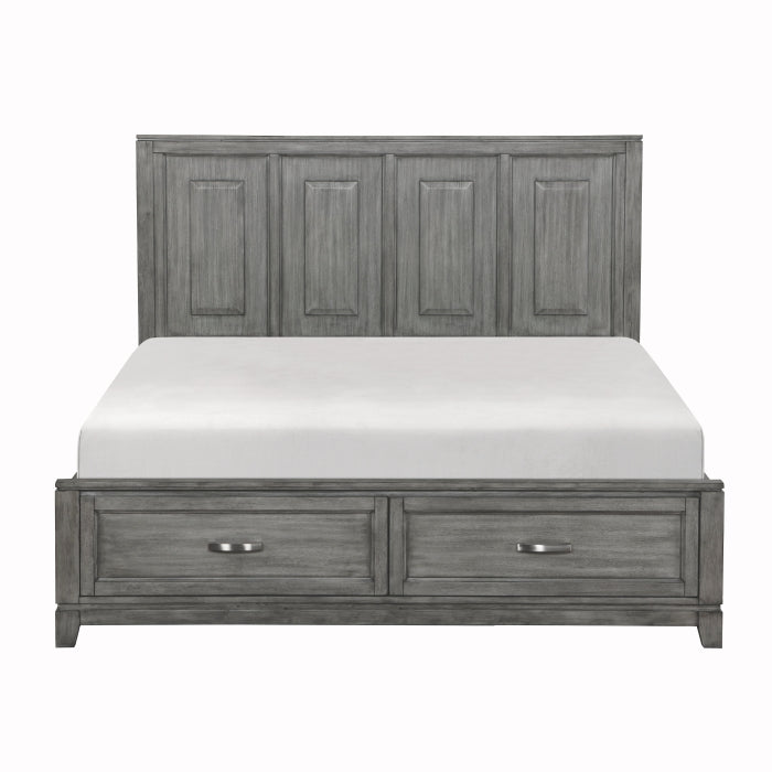 Garretson Gray California King Platform Bed With Footboard Storage