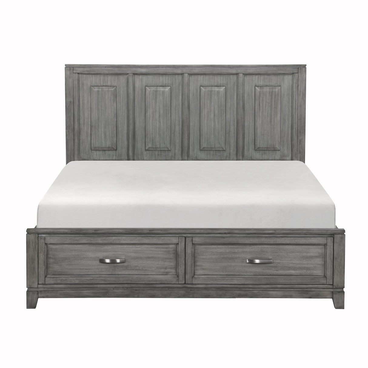 Garretson Gray Eastern King Platform Bed With Footboard Storage