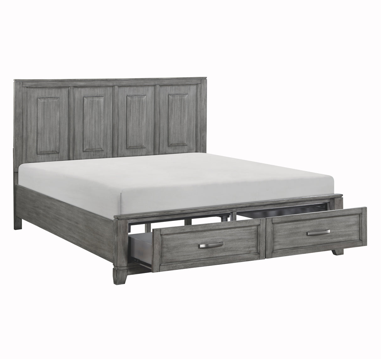 Garretson Gray California King Platform Bed With Footboard Storage