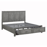 Garretson Gray Eastern King Platform Bed With Footboard Storage