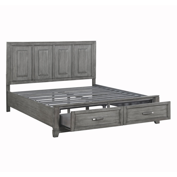 Garretson Gray California King Platform Bed With Footboard Storage