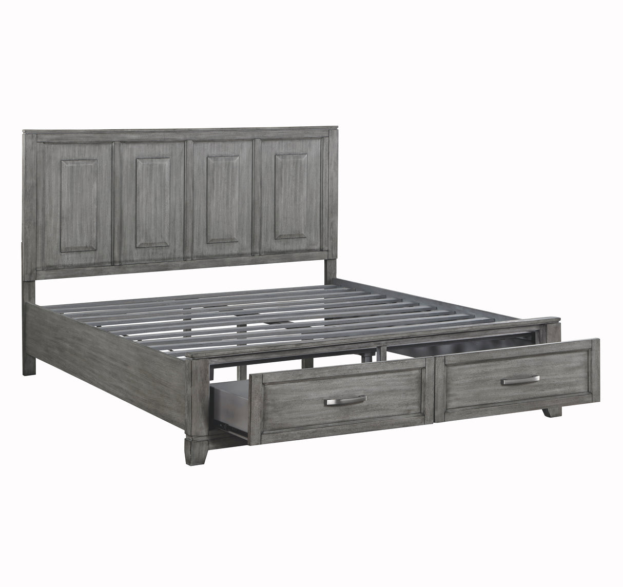 Garretson Gray Eastern King Platform Bed With Footboard Storage