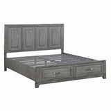 Garretson Gray Eastern King Platform Bed With Footboard Storage