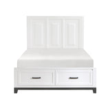 Garretson White Queen Platform Bed With Footboard Storage