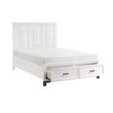 Garretson White Queen Platform Bed With Footboard Storage