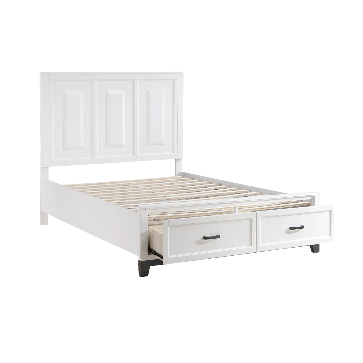 Garretson White Queen Platform Bed With Footboard Storage