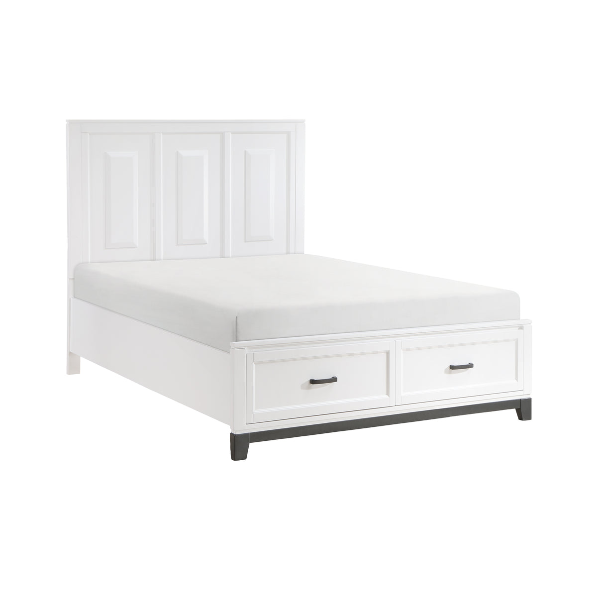 Garretson White Queen Platform Bed With Footboard Storage