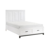 Garretson White Queen Platform Bed With Footboard Storage