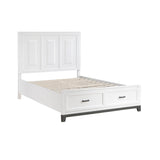 Garretson White Queen Platform Bed With Footboard Storage