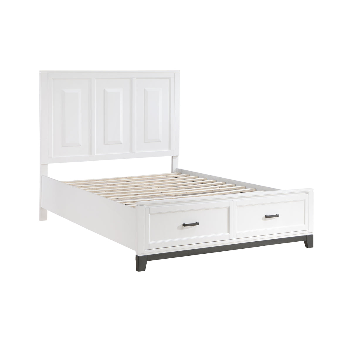 Garretson White Queen Platform Bed With Footboard Storage