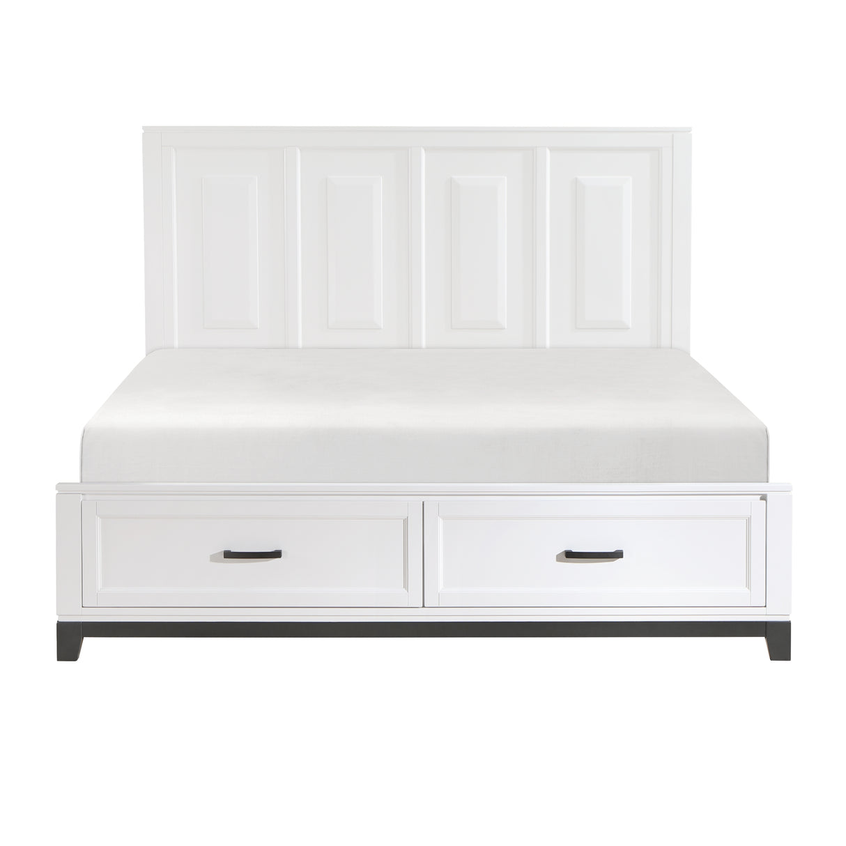 Garretson White California King Platform Bed With Footboard Storage