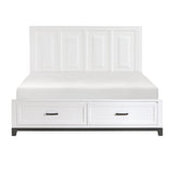 Garretson White California King Platform Bed With Footboard Storage