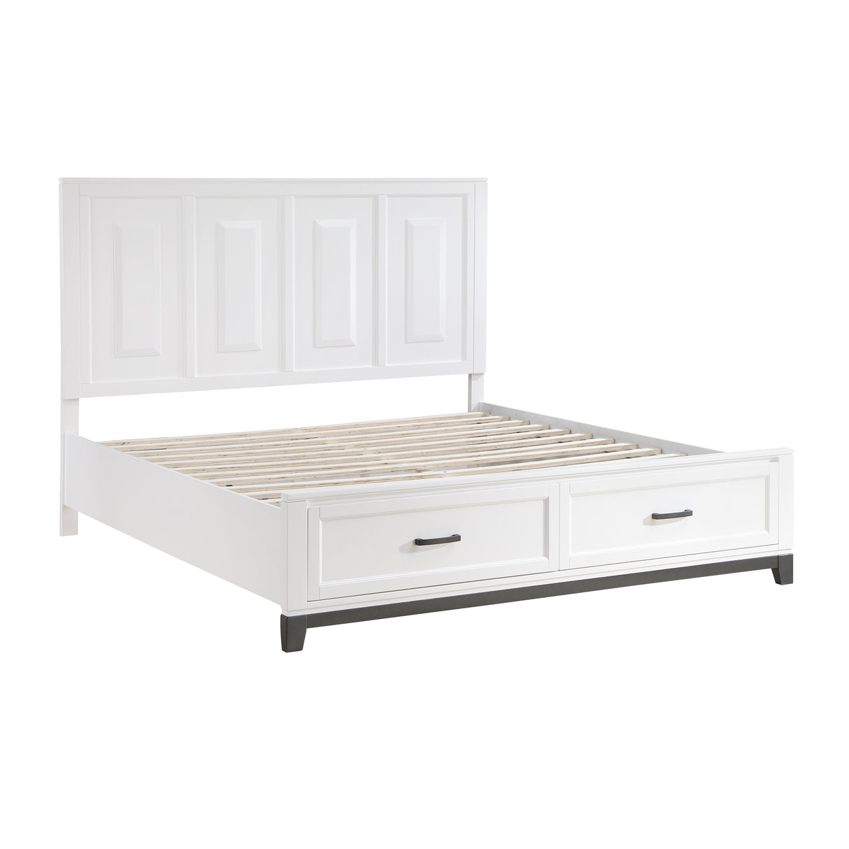 Garretson White Eastern King Platform Bed With Footboard Storage