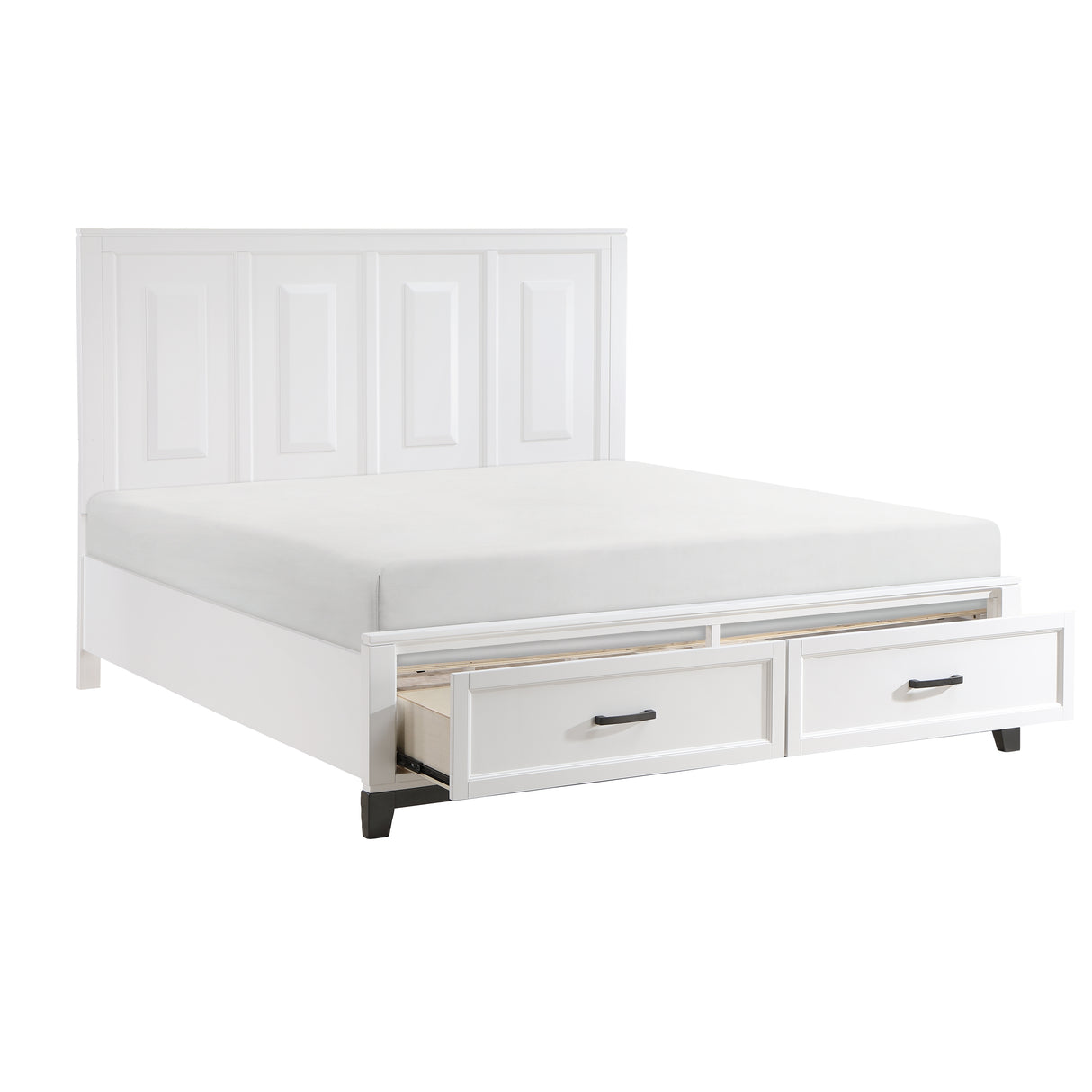 Garretson White California King Platform Bed With Footboard Storage