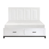 Garretson White California King Platform Bed With Footboard Storage