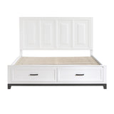 Garretson White California King Platform Bed With Footboard Storage