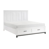 Garretson White Eastern King Platform Bed With Footboard Storage