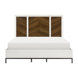 Oslo White And Walnut Eastern King Bed