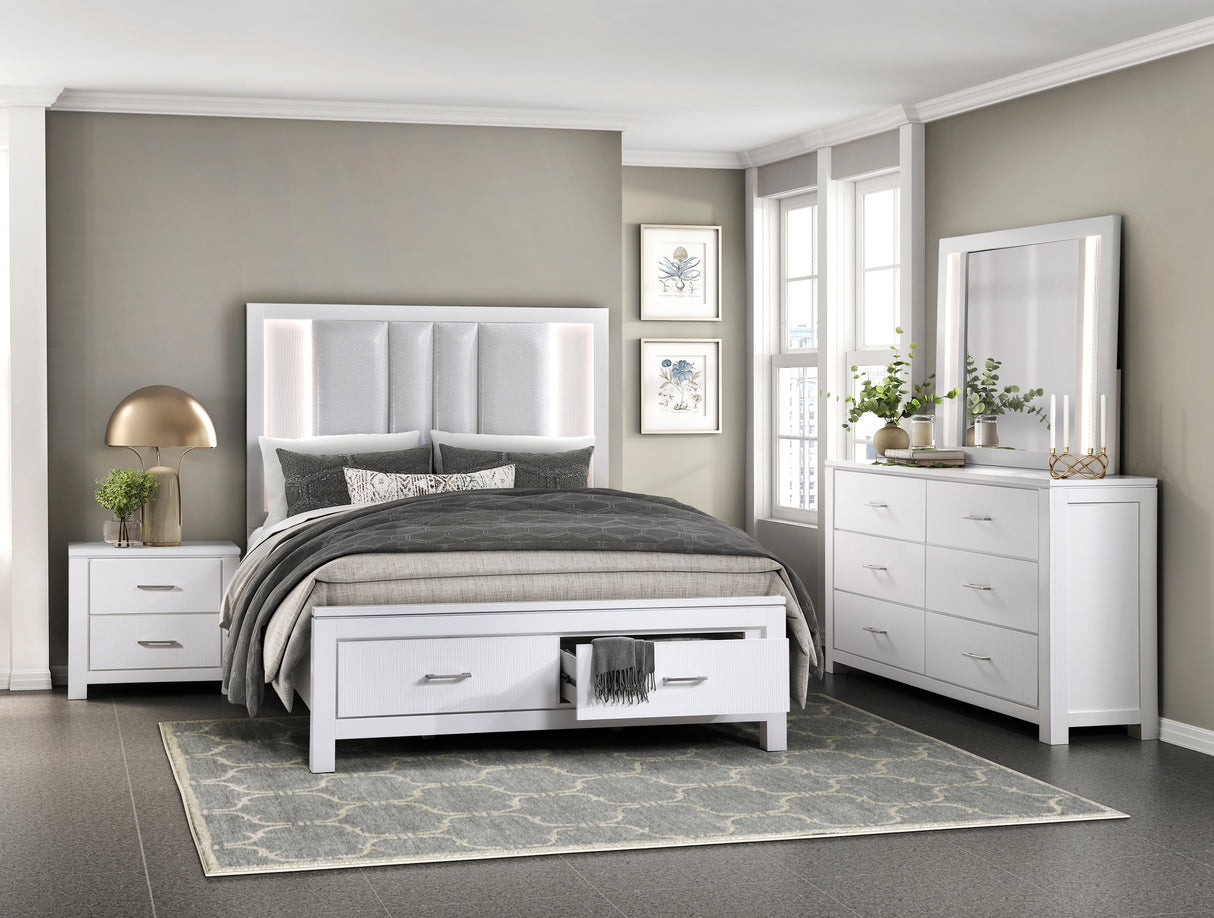 (3) California King Platform Bed with Footboard Storage