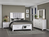 (3) California King Platform Bed with Footboard Storage