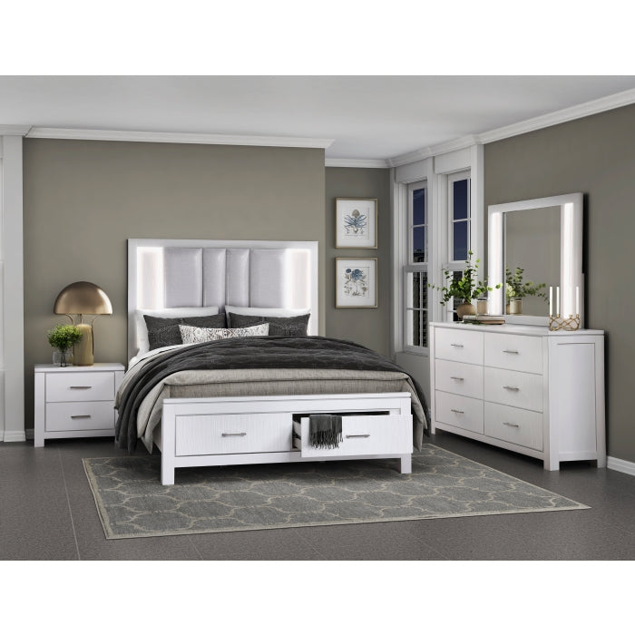 (3) California King Platform Bed with Footboard Storage