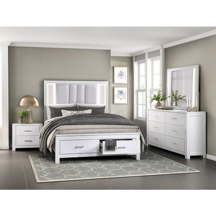 (3) California King Platform Bed with Footboard Storage