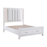 (3) California King Platform Bed with Footboard Storage