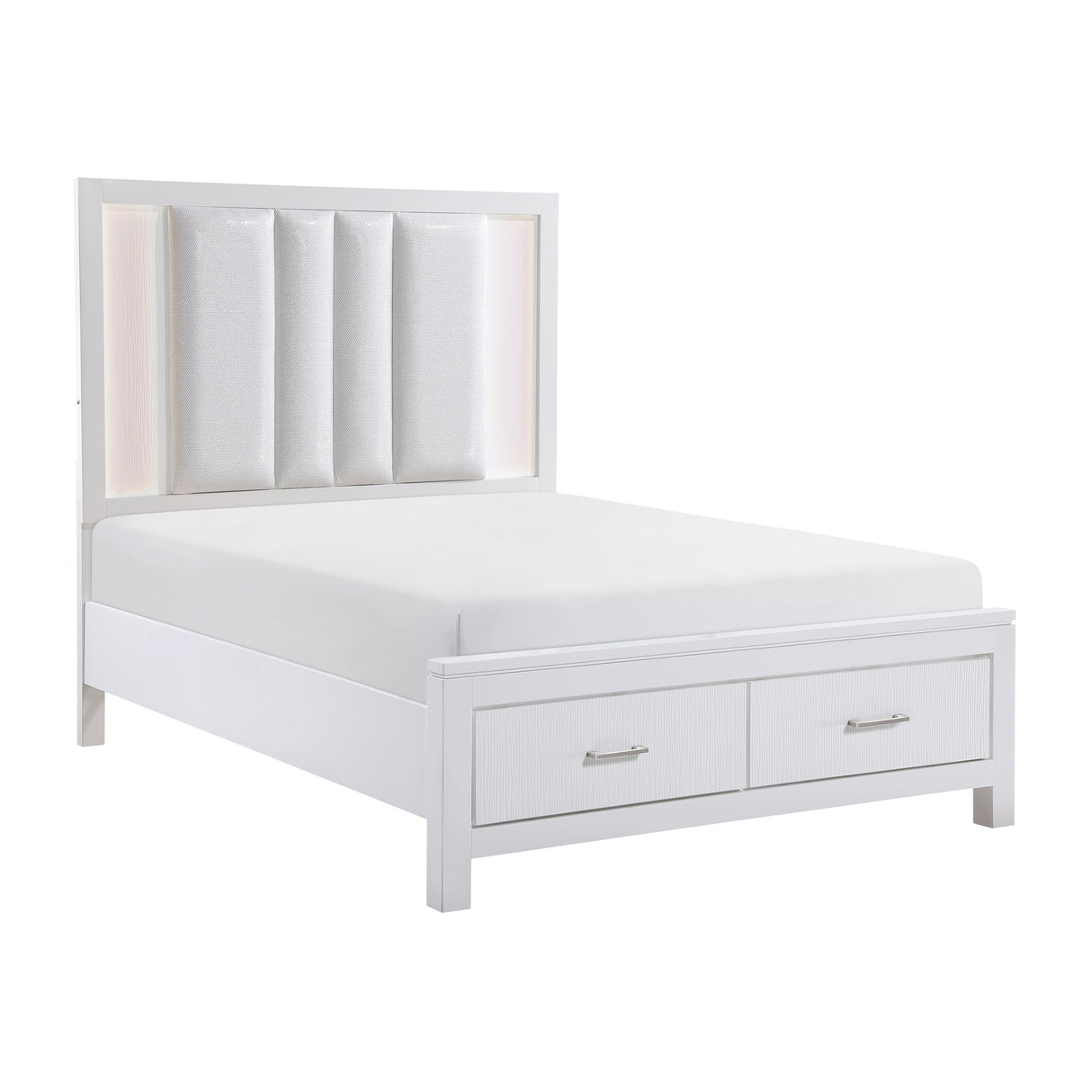 (3) California King Platform Bed with Footboard Storage