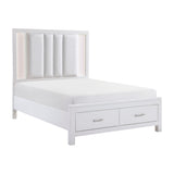 (3) California King Platform Bed with Footboard Storage