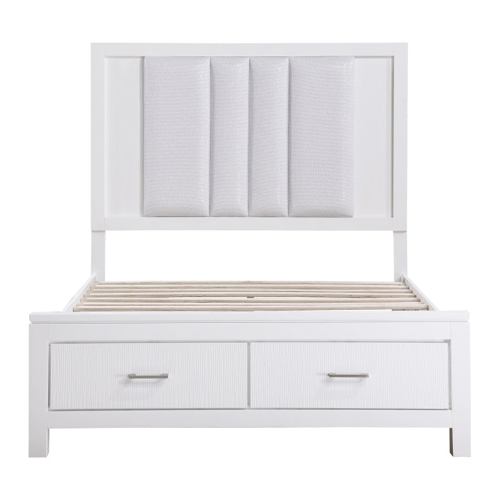 (3) California King Platform Bed with Footboard Storage