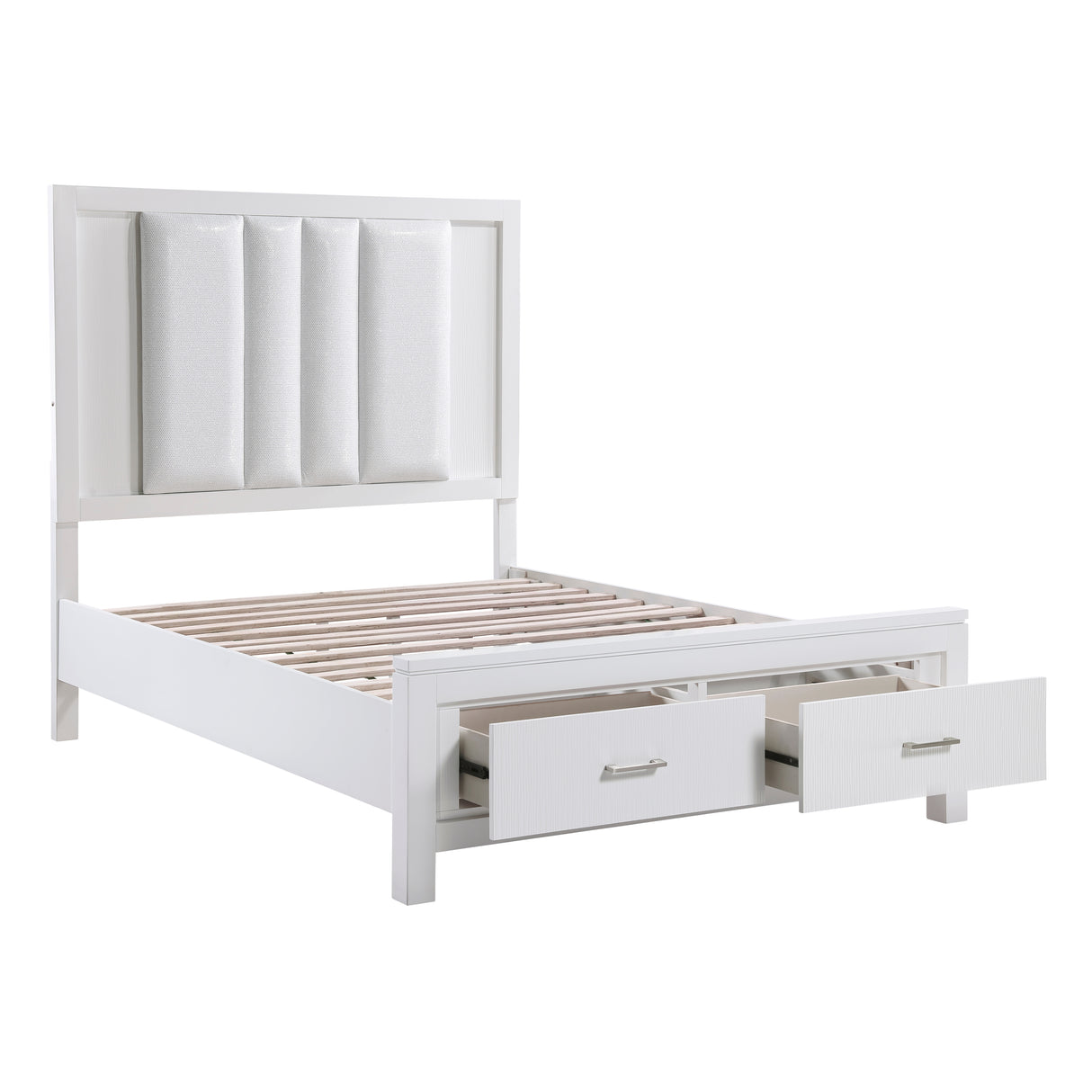 (3) California King Platform Bed with Footboard Storage