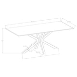 Venera White Faux Marble Rectangular 79-Inch Dining Table