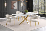 Venera White Faux Marble Rectangular 79-Inch Dining Table