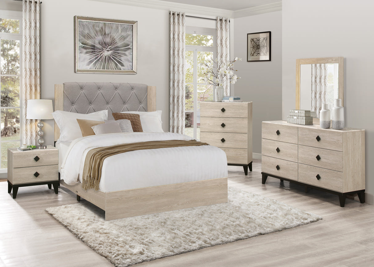 Whiting Natural Full Upholstered Panel Bed