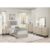 Whiting Natural Twin Upholstered Panel Bed