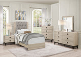 Whiting Natural Twin Upholstered Panel Bed