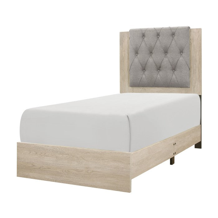 Whiting Natural Twin Upholstered Panel Bed