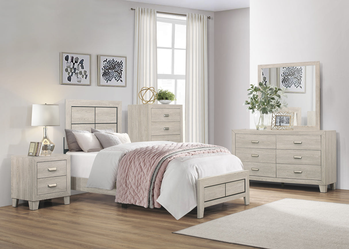 Quinby Light Brown Twin Bed