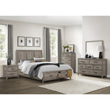 Bainbridge Weathered Gray Eastern King Platform Bed With Footboard Storage