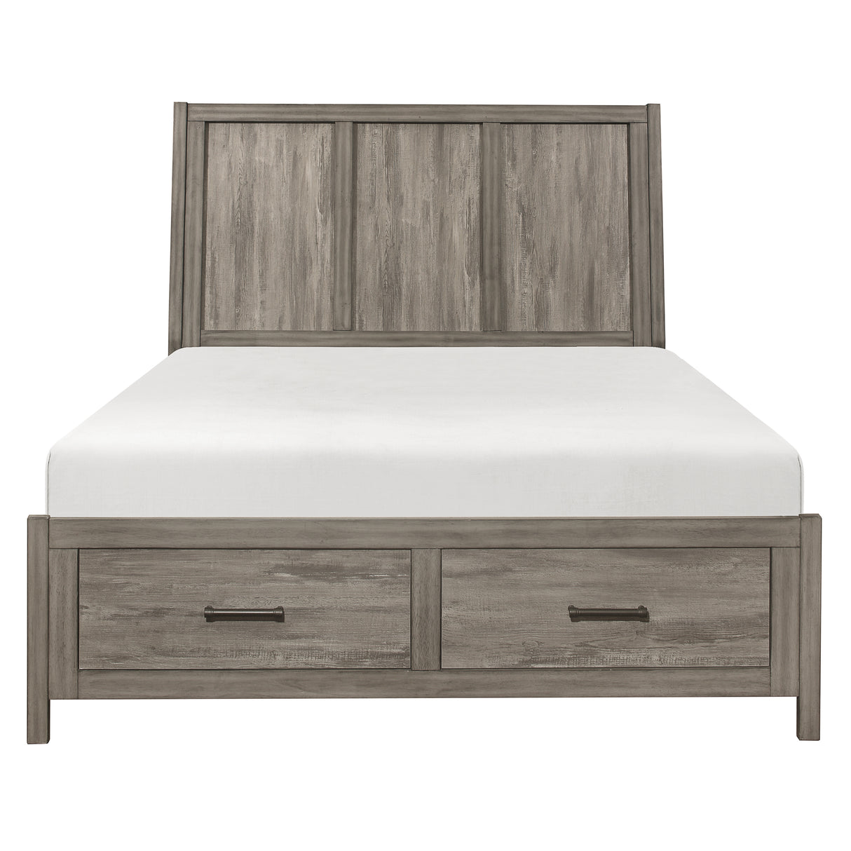 Bainbridge Weathered Gray Queen Platform Bed With Footboard Storage